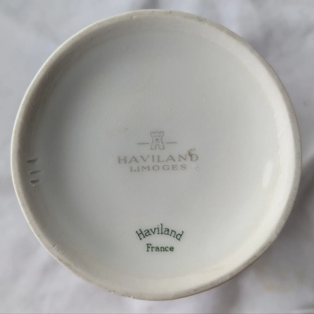 Vintage Haviland Limoges Cathay Floral Gold Trim Porcelain Vase